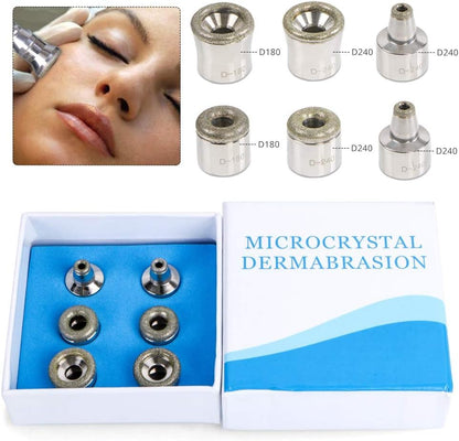 Diamond Dermabrasion Head, 6 PCS Dermabrasion Replacement Tips, Professional Microdermabrasion Accessories for Microdermabrasion Machine
