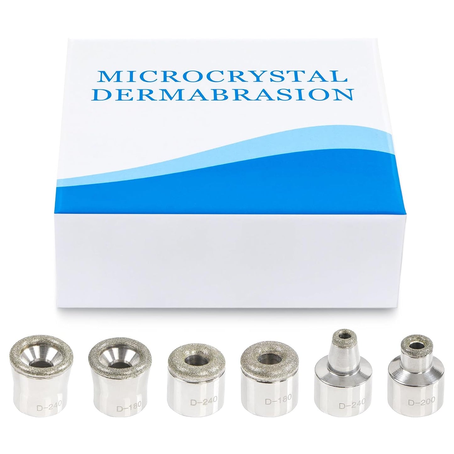 Diamond Dermabrasion Head, 6 PCS Dermabrasion Replacement Tips, Professional Microdermabrasion Accessories for Microdermabrasion Machine