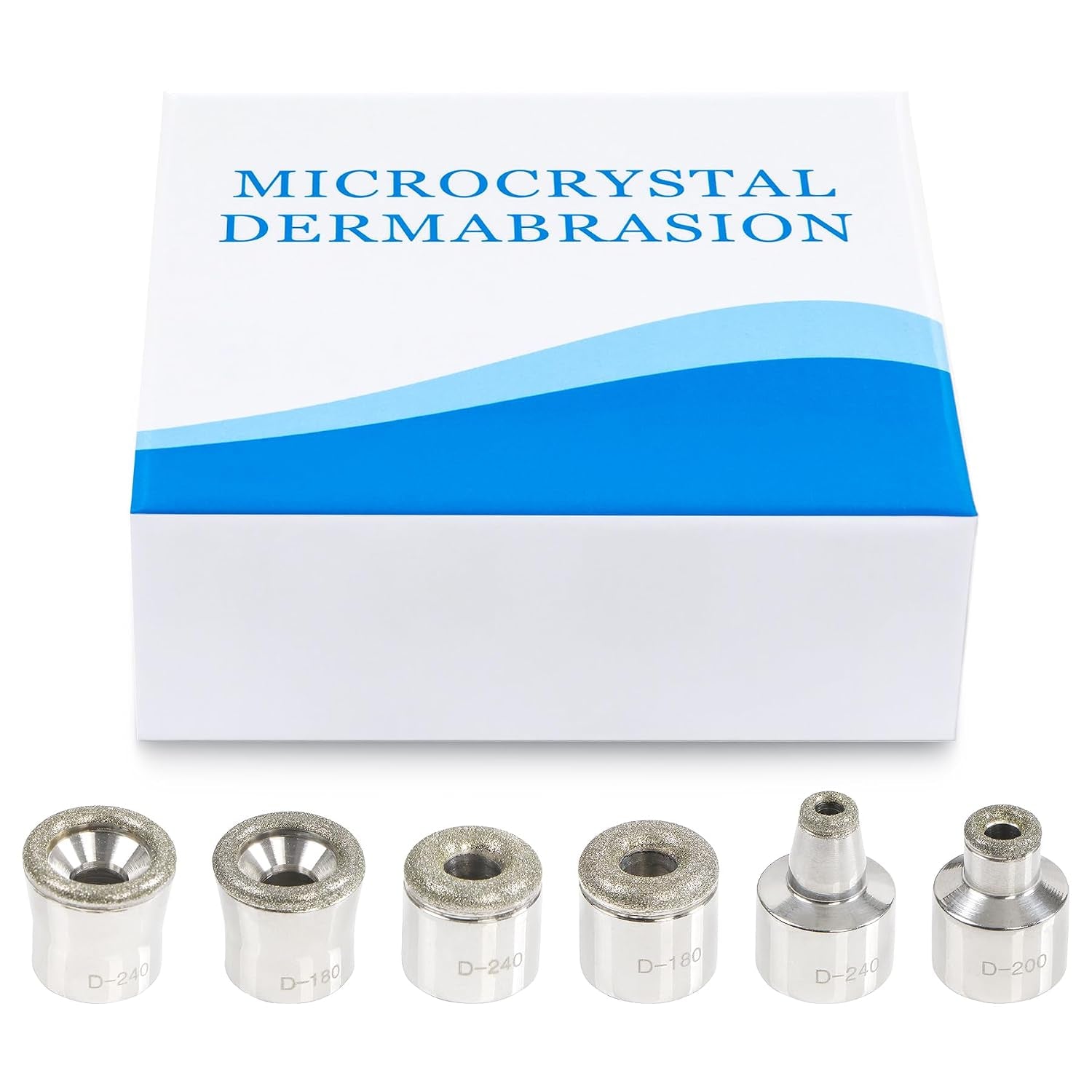 Diamond Dermabrasion Head, 6 PCS Dermabrasion Replacement Tips, Professional Microdermabrasion Accessories for Microdermabrasion Machine