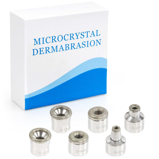 Diamond Dermabrasion Head, 6 PCS Dermabrasion Replacement Tips, Professional Microdermabrasion Accessories for Microdermabrasion Machine